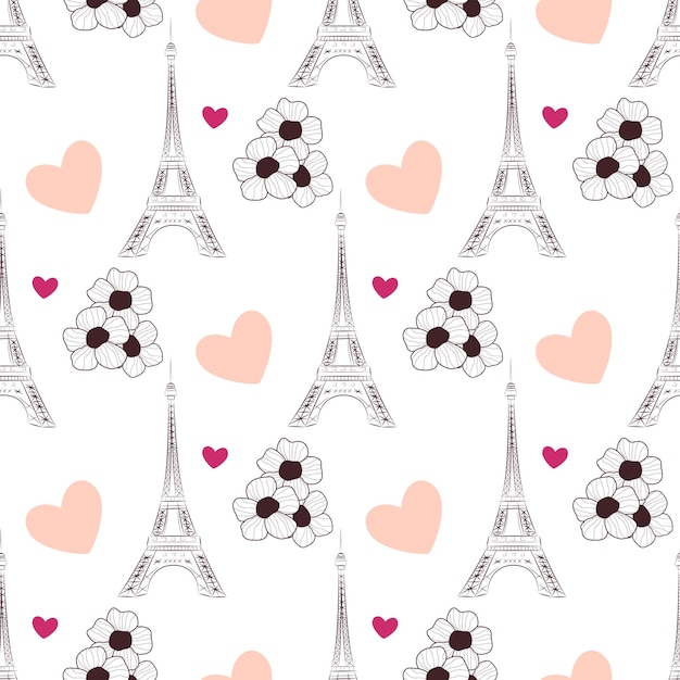 Romantic seamless pattern