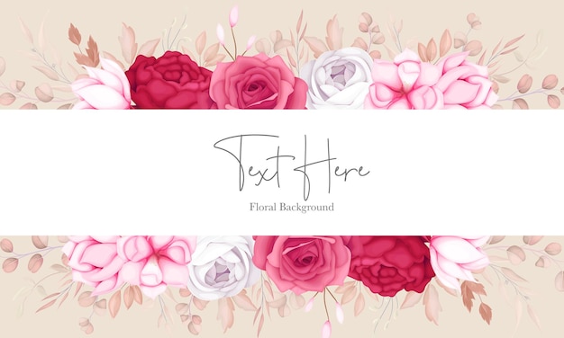 romantic sweet maroon floral background design