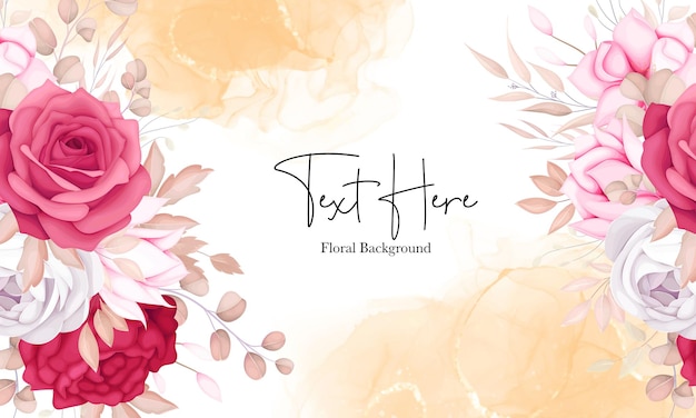 romantic sweet maroon floral background design