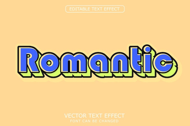 Vector romantic text effect
