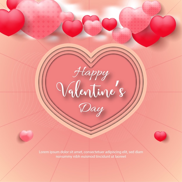 Vector romantic valentine decoration, happy valentine's day premium vector