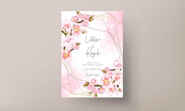 Vector romantic valentine flower wedding invitation card template