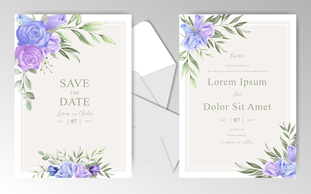 Romantic Watercolor Wedding Stationary with  Beautiful Roses