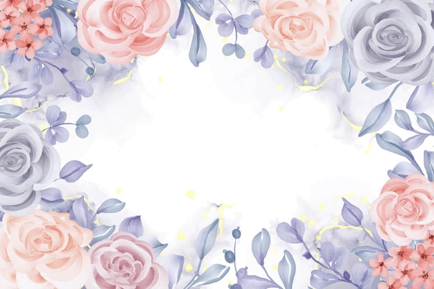 Invito a nozze romantico fiore rosa scintilla sfondo blu