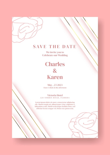 romantic wedding invitation template