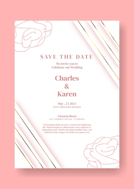 Romantic wedding invitation template