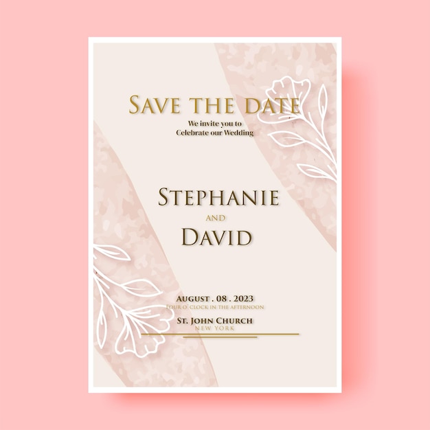 Vector romantic wedding invitation template