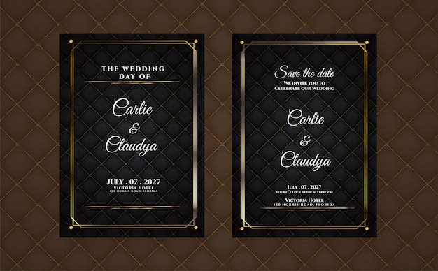 Vector romantic wedding invitation template