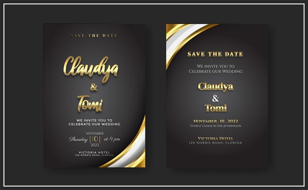 Romantic wedding invitation template