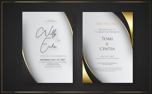 Vector romantic wedding invitation template