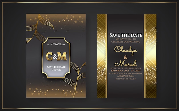 Romantic wedding invitation template