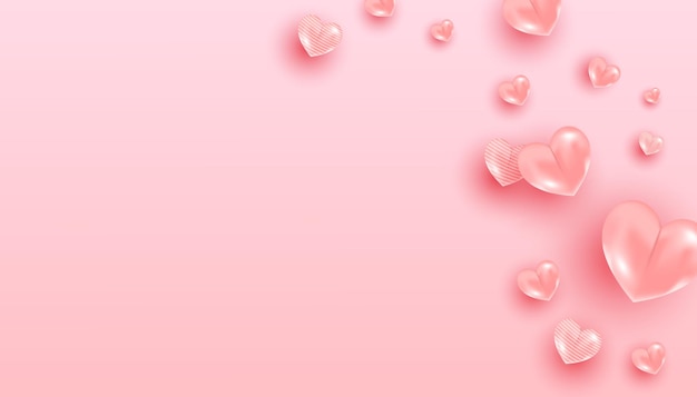 romantisch bannerontwerp met roze harten