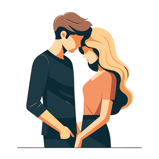 Vector romantisch koppel liefhebbers vector illustratie gelukkige jonge mannelijke vrouwelijke koppel samen vrouw en man