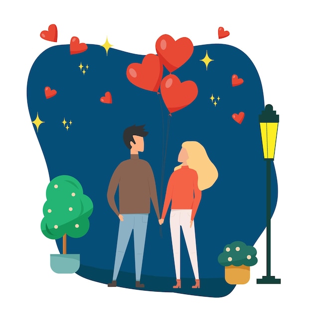 Vector romantische ansichtkaart love date valentijnsdag