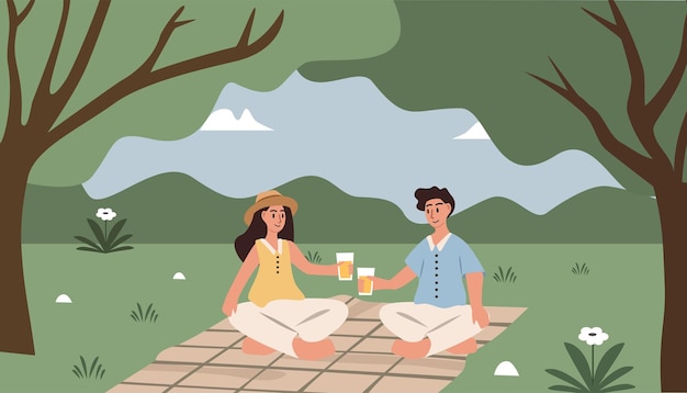 Romantische picknick in het park