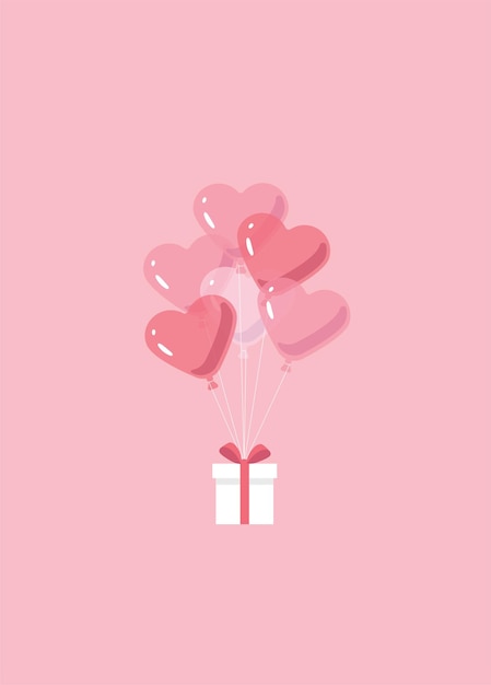 Romantische verrassing Geschenkdoos met ballonvectorprint