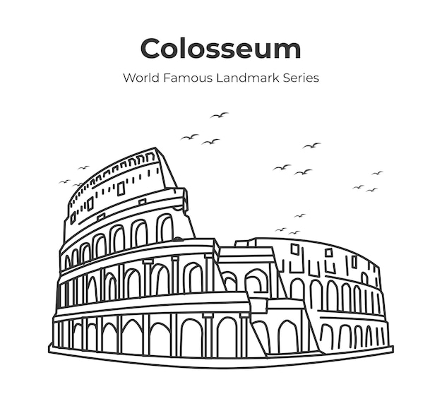 Rome Colosseum Wereldberoemde Oriëntatiepunt Overzicht Illustratie