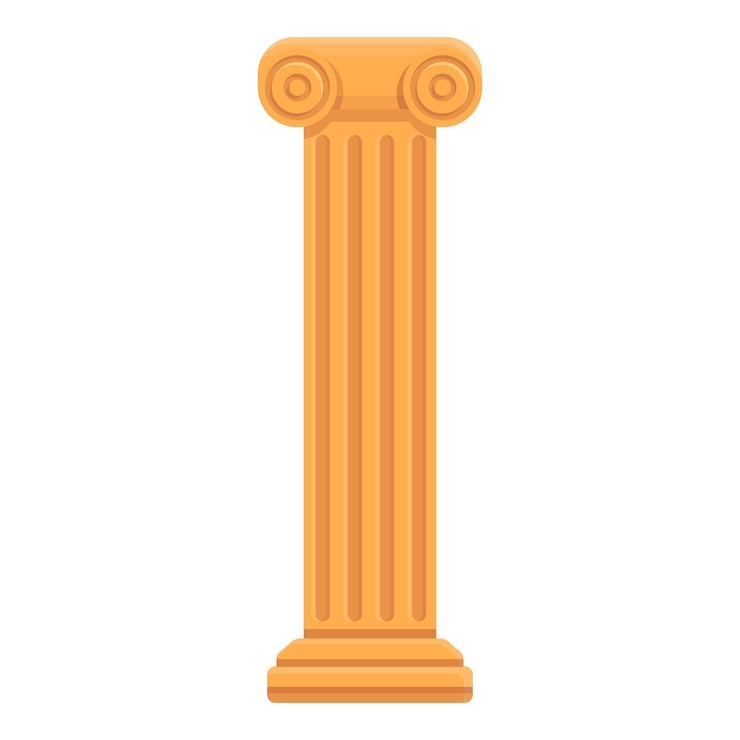 Vector rome column icon cartoon vector ancient history shape antic