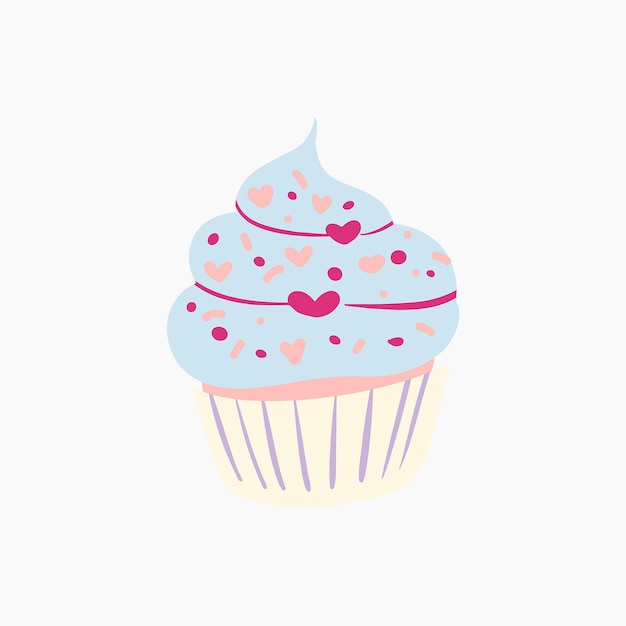 Romige cupcake illustratie