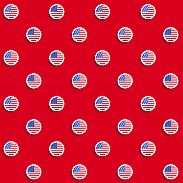 Rond Amerika vlag vector naadloos patroon