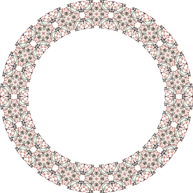 Rond frame met abstract bloemmotief Vectorillustratie geïsoleerd op witte achtergrond