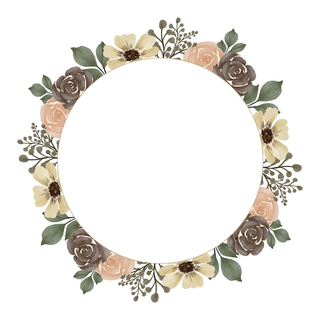 Vector rond frame met bloemenrand