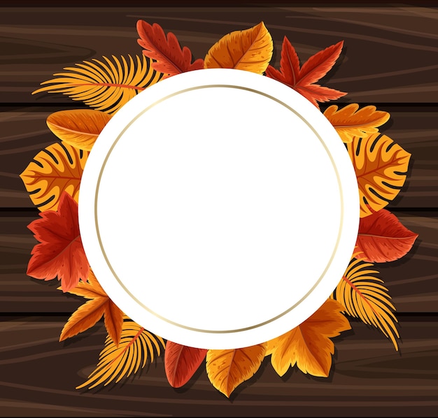 Rond frame met herfstblad