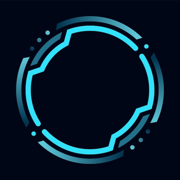 rond frame of border sci fi cirkelvormig neon element voor digitale ui game interface futuristische gegevens
