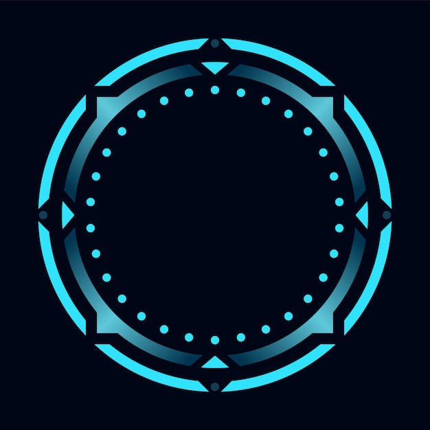 rond frame of border sci fi cirkelvormig neon element voor digitale ui game interface futuristische gegevens