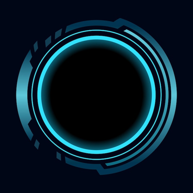 rond frame of border sci fi cirkelvormig neon element voor digitale ui game interface futuristische gegevens
