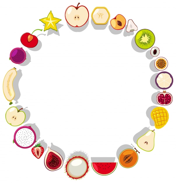 Rond frame ontwerp met veel fruit