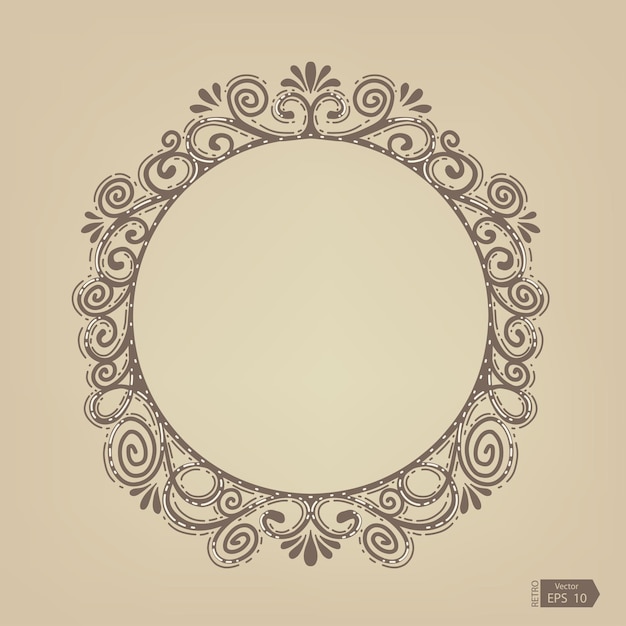 Rond frame van bloemen. Retro frame.