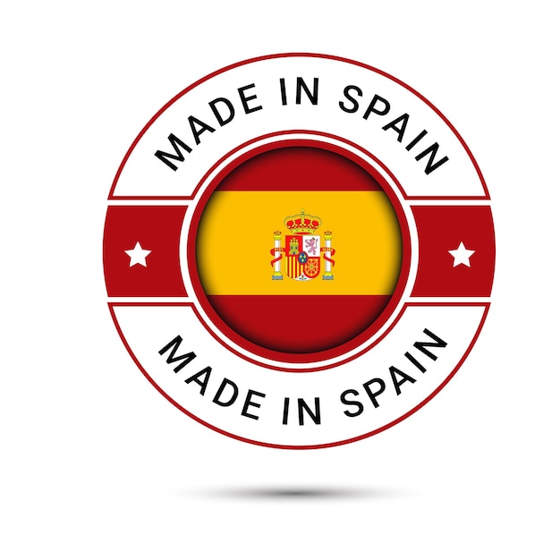 Rond label gemaakt in Spanje Modern made in Spain-logo