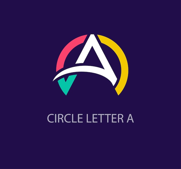 Rond logo-ontwerp van creatieve letter A Uniek kleurrijk bedrijfslogo Bedrijfsinitialen