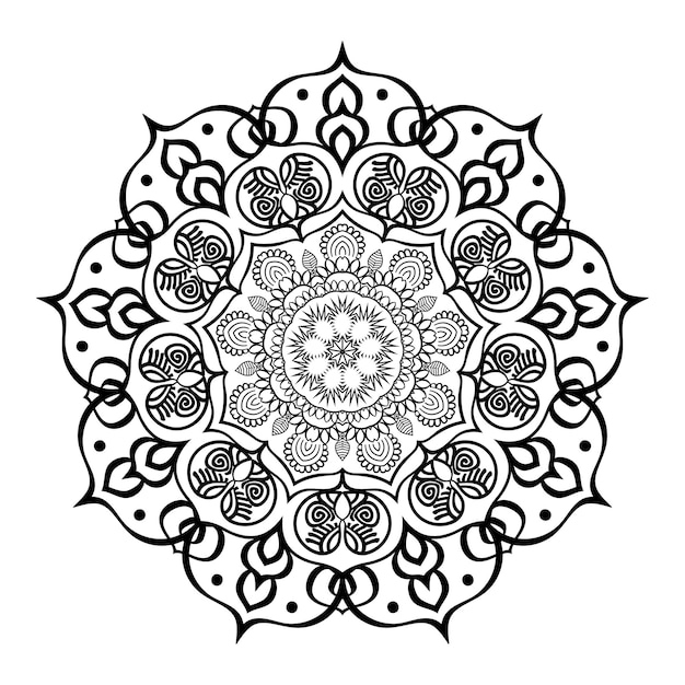 Rond mandala-ontwerp voor kleurpagina's en decoratie