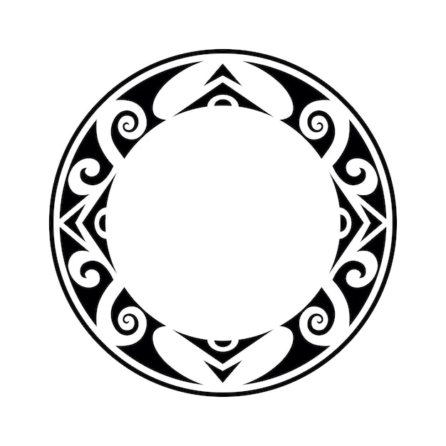 Rond maori geometrisch rond grenskaderontwerp