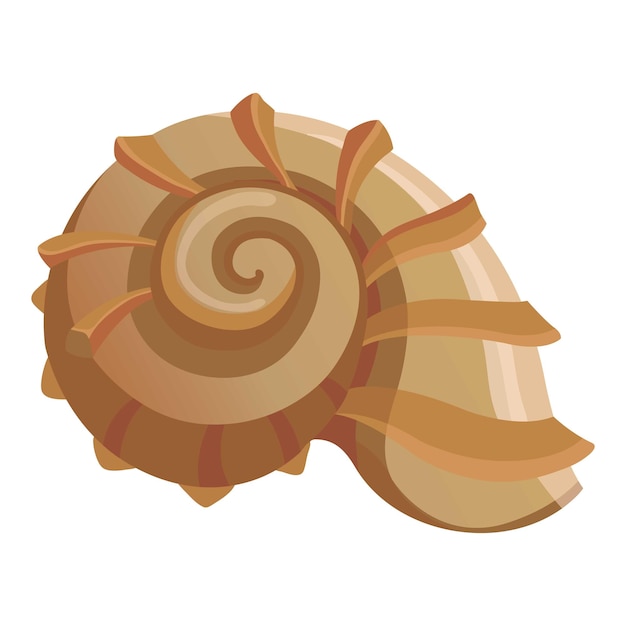 Rond shell-pictogram Beeldverhaalillustratie van rond shell vectorpictogram voor Web
