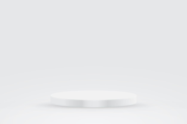 Rond wit podium verlicht met licht Vector voor productpresentatie