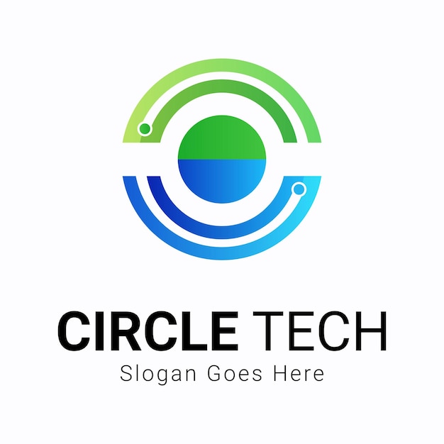 Ronde cirkel Tech logo-ontwerp