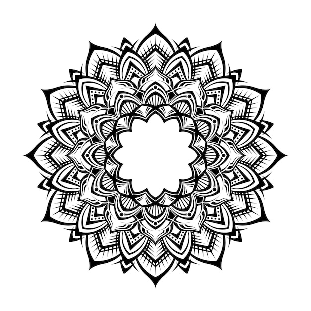 Ronde decoratie vector mandala zwart en wit