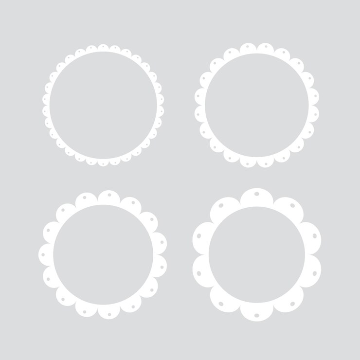 Ronde etiketten met blanke witte, met de rand geschaafde etiketten, platte vectorillustratie