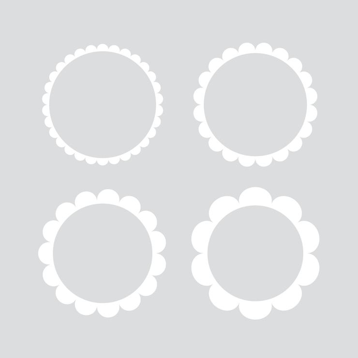 Ronde etiketten met blanke witte, met de rand geschaafde etiketten, platte vectorillustratie