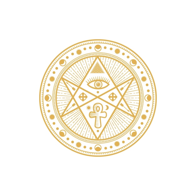 Ronde etnische amulet magische astrologie oud symbool