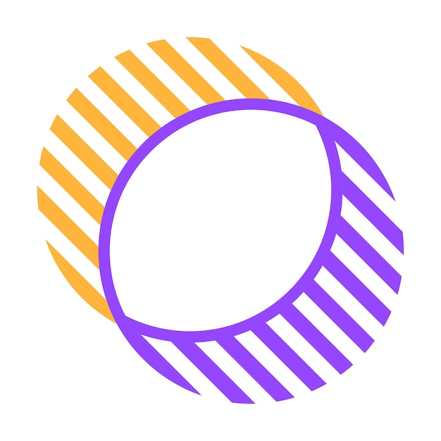 Vector ronde figuren paars en oranje brochure element ontwerp