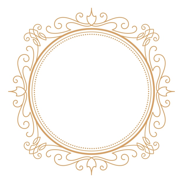 Vector ronde frame vintage cirkel bloeiende label vector