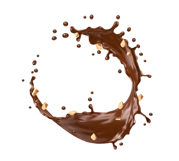 Ronde geïsoleerde chocolade cacao koffie melk swirl