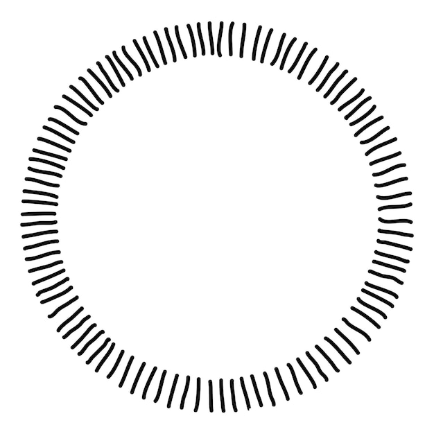 Vector ronde handgetekende frame gemaakt van lijnen vectorillustratie