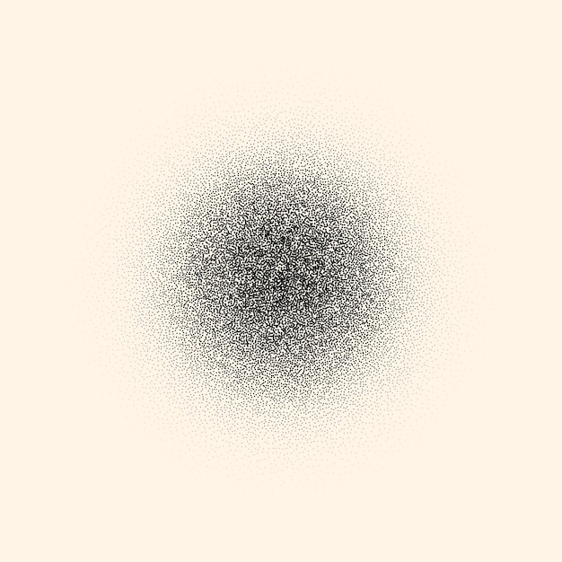Ronde korrelvormige vectorachtergrond Een ronde doorzichtige vlek met een zwart halftone geluidseffect op een witte geïsoleerde achtergrond