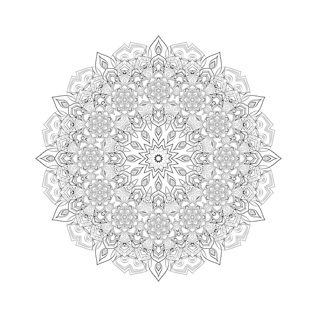 Ronde mandala voor design kleurboekpagina antistress