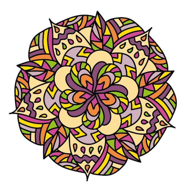 Ronde mandala voor het kleuren van de boekpagina